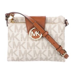 MICHAEL Michael Kors Coated Canvas Gold-Toned Crossbody Bag